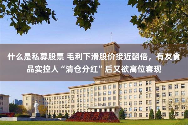 什么是私募股票 毛利下滑股价接近翻倍，有友食品实控人“清仓分红”后又欲高位套现