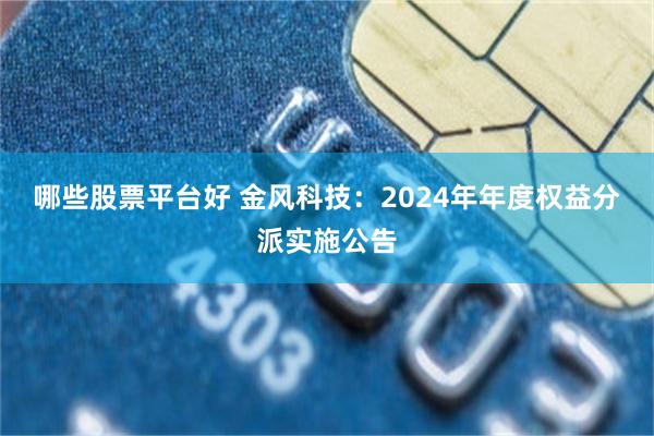 哪些股票平台好 金风科技：2024年年度权益分派实施公告